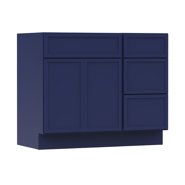 39" Modern Freestanding Birch & Plywood Bathroom Vanity Base Only – Shaker Style Storage Cabinet with 3 Drawers & 1 Soft-Closing Door VA4124-153 - HomeBeyond