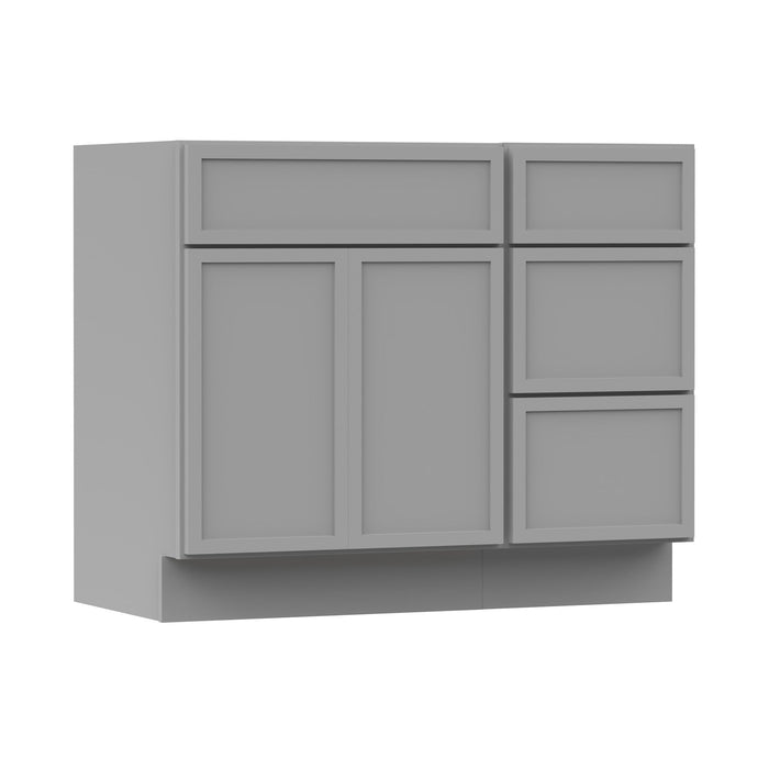 39" Modern Freestanding Birch & Plywood Bathroom Vanity Base Only – Shaker Style Storage Cabinet with 3 Drawers & 1 Soft-Closing Door VA4124-153 - HomeBeyond