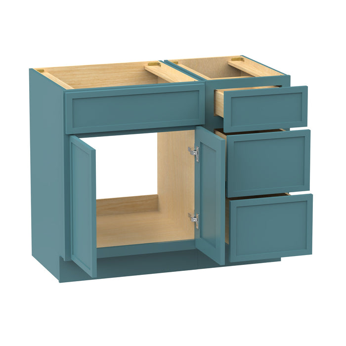 39" Modern Freestanding Birch & Plywood Bathroom Vanity Base Only – Shaker Style Storage Cabinet with 3 Drawers & 1 Soft-Closing Door VA4124-153 - HomeBeyond