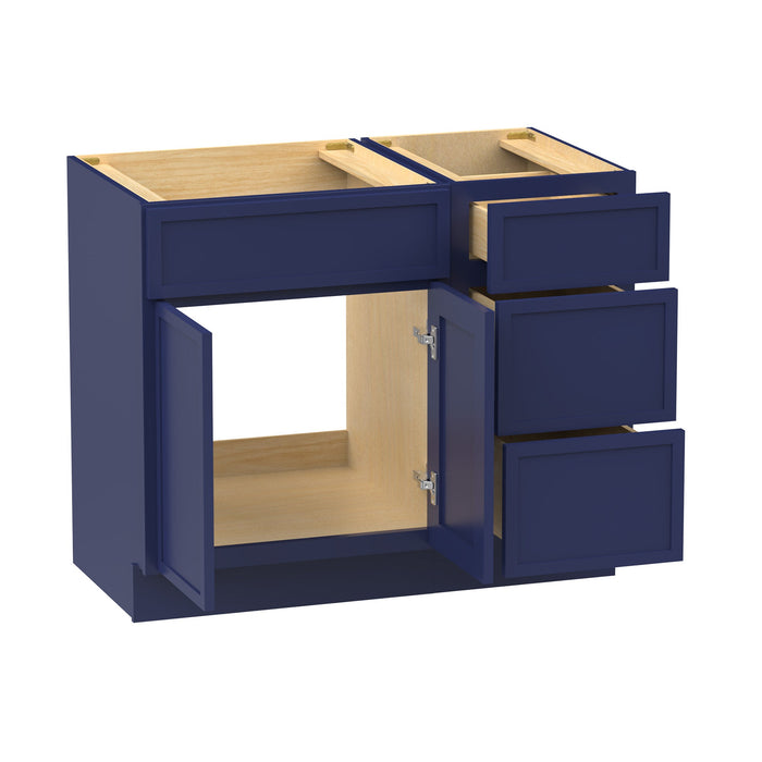 39" Modern Freestanding Birch & Plywood Bathroom Vanity Base Only – Shaker Style Storage Cabinet with 3 Drawers & 1 Soft-Closing Door VA4124-153 - HomeBeyond