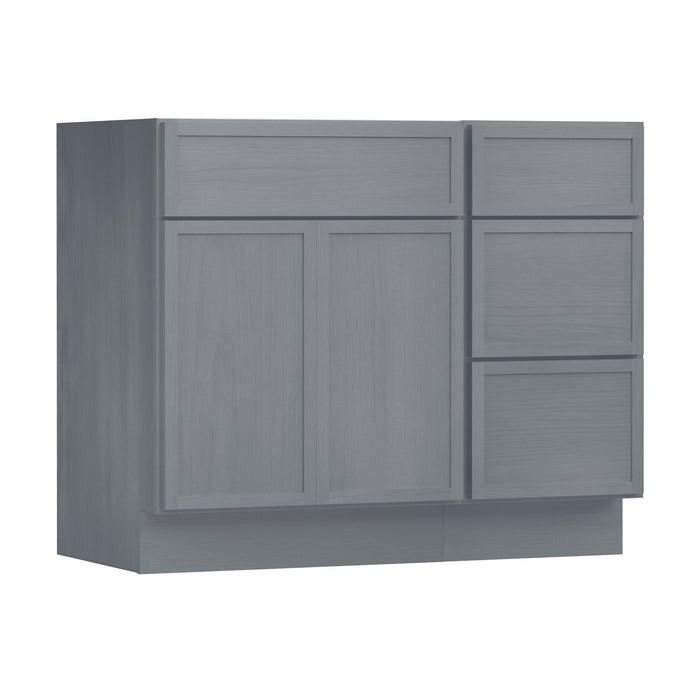 39" Modern Freestanding Birch & Plywood Bathroom Vanity Base Only – Shaker Style Storage Cabinet with 3 Drawers & 1 Soft-Closing Door VA4124-153 - HomeBeyond