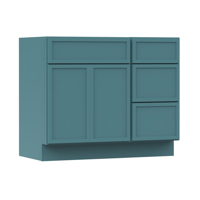 39" Modern Freestanding Birch & Plywood Bathroom Vanity Base Only – Shaker Style Storage Cabinet with 3 Drawers & 1 Soft-Closing Door VA4124-153 - HomeBeyond