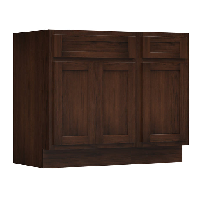 39" Modern Freestanding Oak Plywood Bathroom Vanity Base Only – Shaker Style Storage Cabinet with 1 Drawer & 3 Soft-Closing Doors VA4024-151 - HomeBeyond