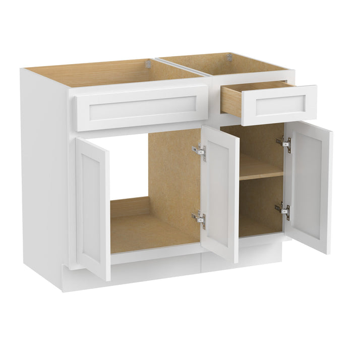 39" Modern Freestanding Oak Plywood Bathroom Vanity Base Only – Shaker Style Storage Cabinet with 1 Drawer & 3 Soft-Closing Doors VA4024-151 - HomeBeyond