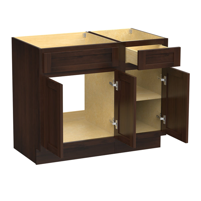 39" Modern Freestanding Oak Plywood Bathroom Vanity Base Only – Shaker Style Storage Cabinet with 1 Drawer & 3 Soft-Closing Doors VA4024-151 - HomeBeyond