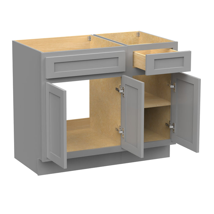 39" Modern Freestanding Oak Plywood Bathroom Vanity Base Only – Shaker Style Storage Cabinet with 1 Drawer & 3 Soft-Closing Doors VA4024-151 - HomeBeyond