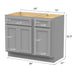 39" Modern Freestanding Oak Plywood Bathroom Vanity Base Only – Shaker Style Storage Cabinet with 1 Drawer & 3 Soft-Closing Doors VA4024-151 - HomeBeyond