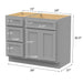 39" Modern Freestanding Oak Plywood Bathroom Vanity Base Only – Shaker Style Storage Cabinet with 3 Drawers & 1 Soft-Closing Door VA4024-153 - HomeBeyond