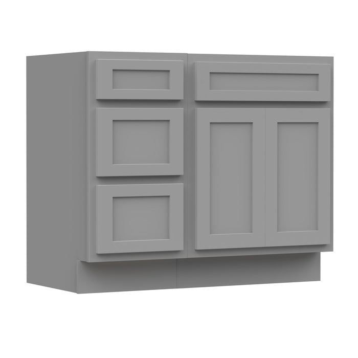 39" Modern Freestanding Oak Plywood Bathroom Vanity Base Only – Shaker Style Storage Cabinet with 3 Drawers & 1 Soft-Closing Door VA4024-153 - HomeBeyond