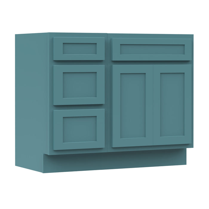 39" Modern Freestanding Oak Plywood Bathroom Vanity Base Only – Shaker Style Storage Cabinet with 3 Drawers & 1 Soft-Closing Door VA4024-153 - HomeBeyond