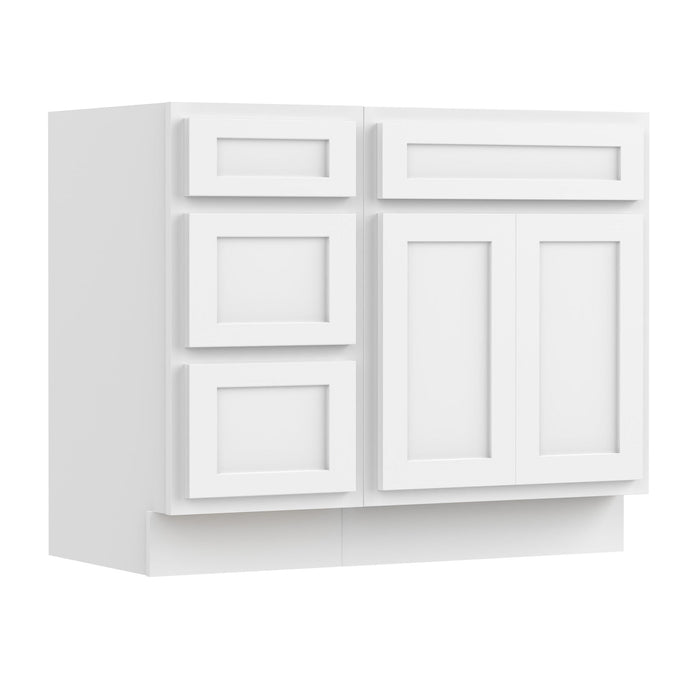 39" Modern Freestanding Oak Plywood Bathroom Vanity Base Only – Shaker Style Storage Cabinet with 3 Drawers & 1 Soft-Closing Door VA4024-153 - HomeBeyond
