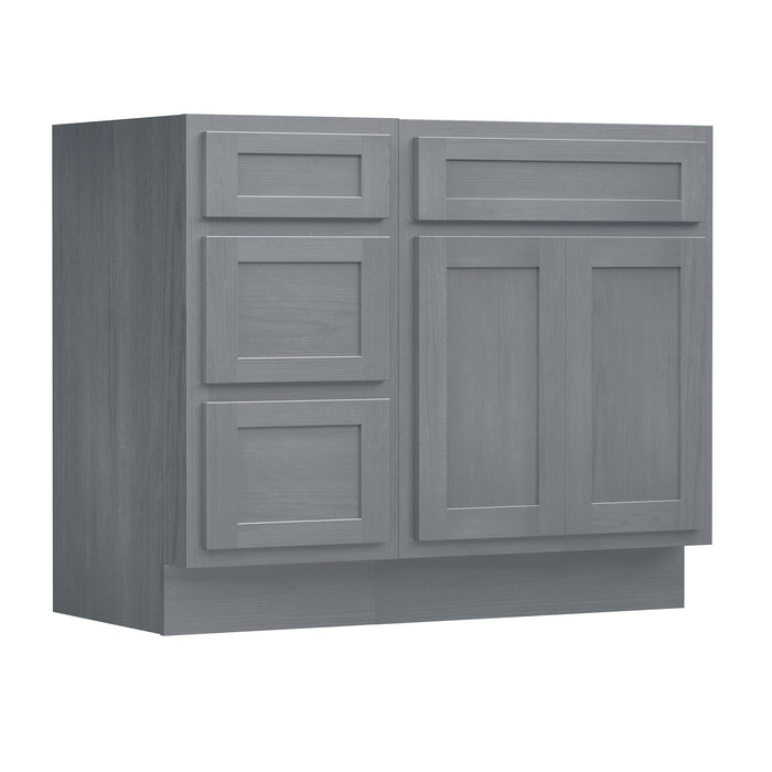 39" Modern Freestanding Oak Plywood Bathroom Vanity Base Only – Shaker Style Storage Cabinet with 3 Drawers & 1 Soft-Closing Door VA4024-153 - HomeBeyond