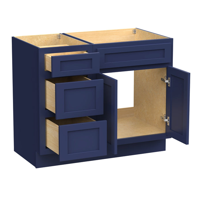 39" Modern Freestanding Oak Plywood Bathroom Vanity Base Only – Shaker Style Storage Cabinet with 3 Drawers & 1 Soft-Closing Door VA4024-153 - HomeBeyond