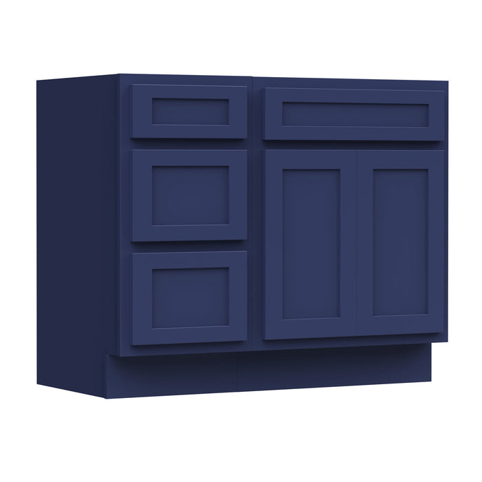39" Modern Freestanding Oak Plywood Bathroom Vanity Base Only – Shaker Style Storage Cabinet with 3 Drawers & 1 Soft-Closing Door VA4024-153 - HomeBeyond