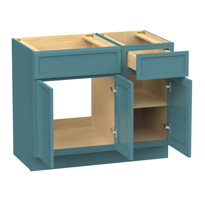 39" Oak Bathroom Vanity Cabinet without Top - 1 Drawer & 3 Doors - HomeBeyond