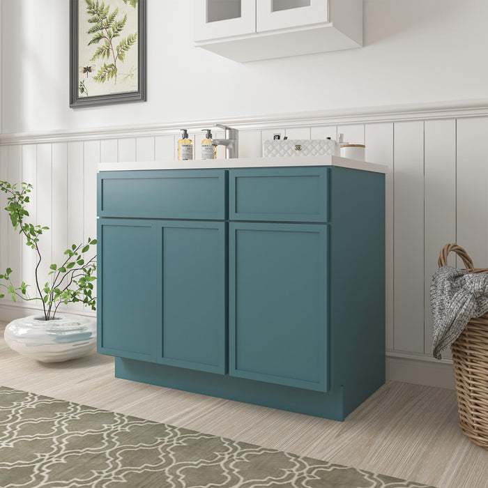 39" Plywood Bathroom Vanity Cabinet without Top - 1 Drawer & 3 Doors - HomeBeyond