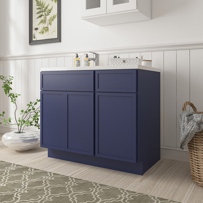 39" Plywood Bathroom Vanity Cabinet without Top - 1 Drawer & 3 Doors - HomeBeyond