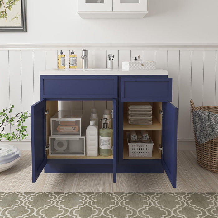 39" Plywood Bathroom Vanity Cabinet without Top - 1 Drawer & 3 Doors - HomeBeyond