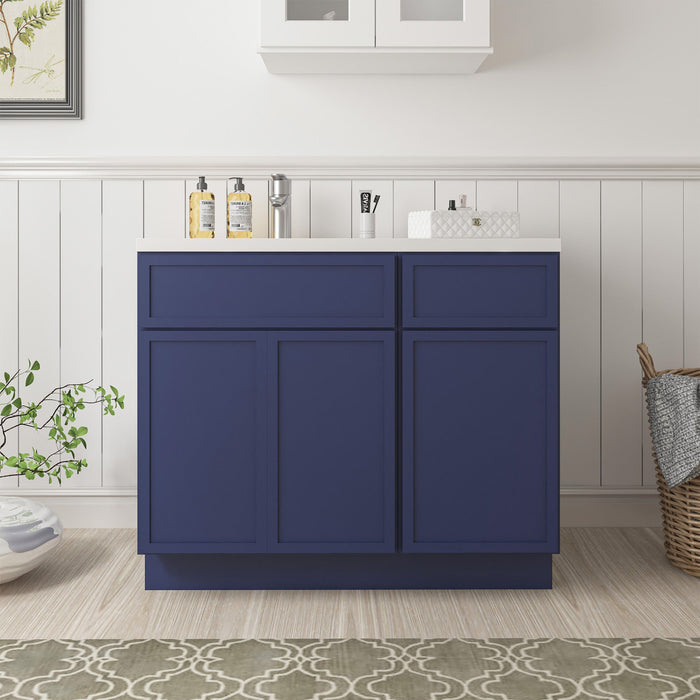 39" Plywood Bathroom Vanity Cabinet without Top - 1 Drawer & 3 Doors - HomeBeyond