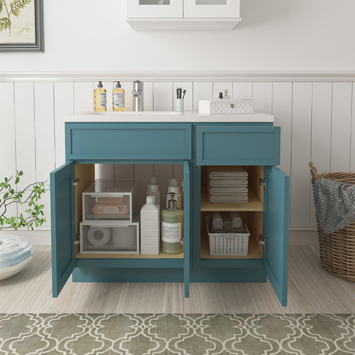 39" Plywood Bathroom Vanity Cabinet without Top - 1 Drawer & 3 Doors - HomeBeyond