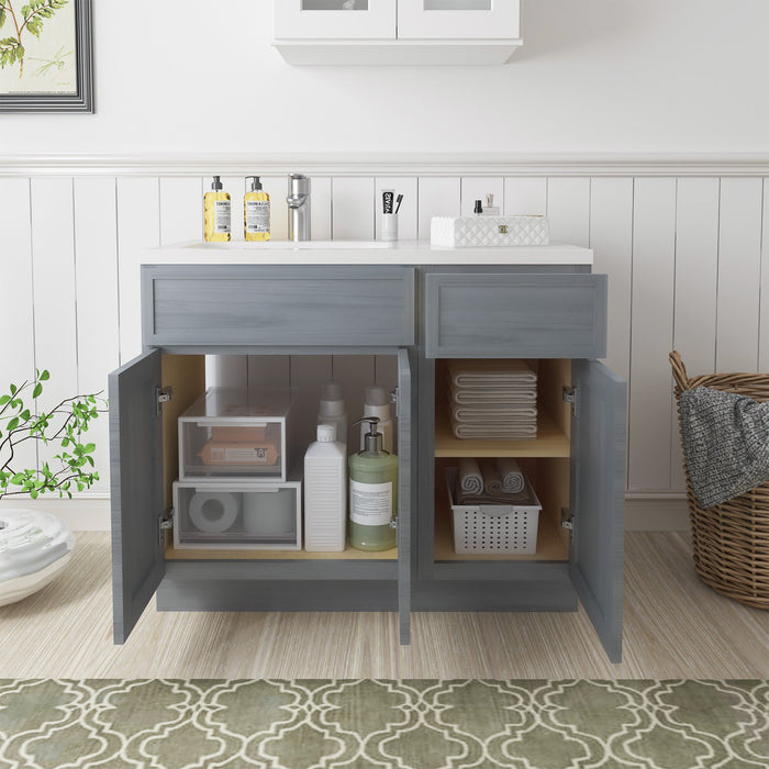 39" Plywood Bathroom Vanity Cabinet without Top - 1 Drawer & 3 Doors - HomeBeyond