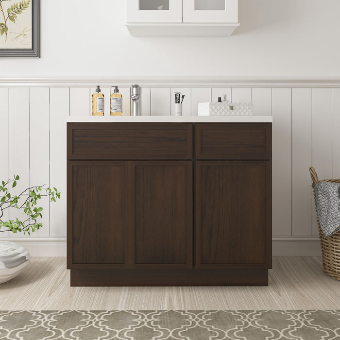 39" Plywood Bathroom Vanity Cabinet without Top - 1 Drawer & 3 Doors - HomeBeyond