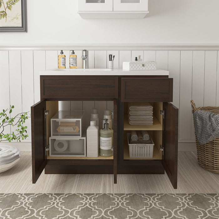 39" Plywood Bathroom Vanity Cabinet without Top - 1 Drawer & 3 Doors - HomeBeyond