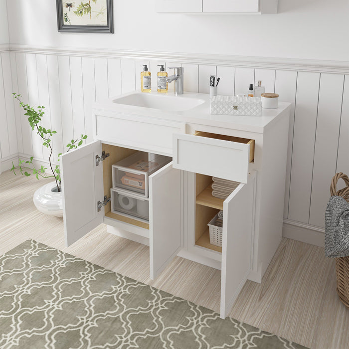 39" Plywood Bathroom Vanity Cabinet without Top - 1 Drawer & 3 Doors - HomeBeyond