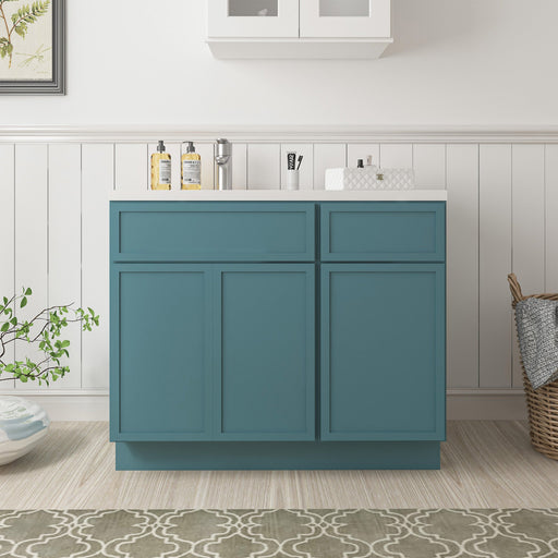 39" Plywood Bathroom Vanity Cabinet without Top - 1 Drawer & 3 Doors - HomeBeyond