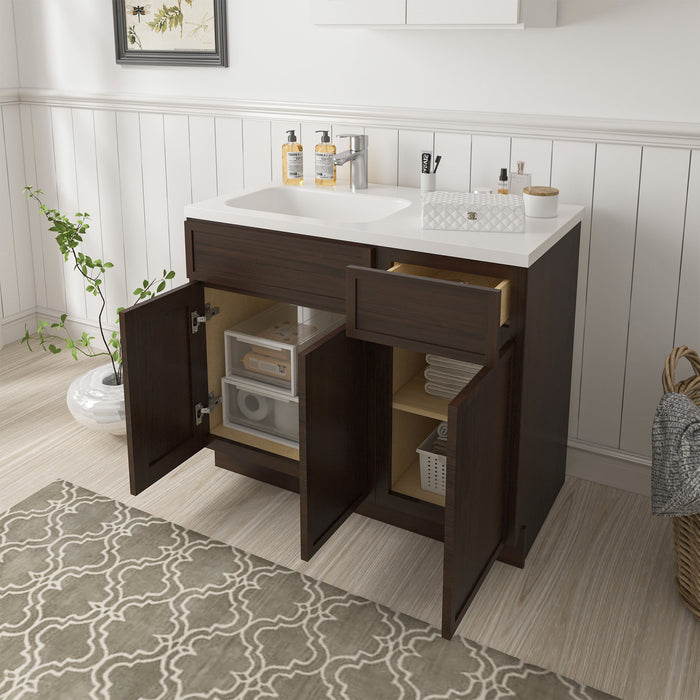 39" Plywood Bathroom Vanity Cabinet without Top - 1 Drawer & 3 Doors - HomeBeyond