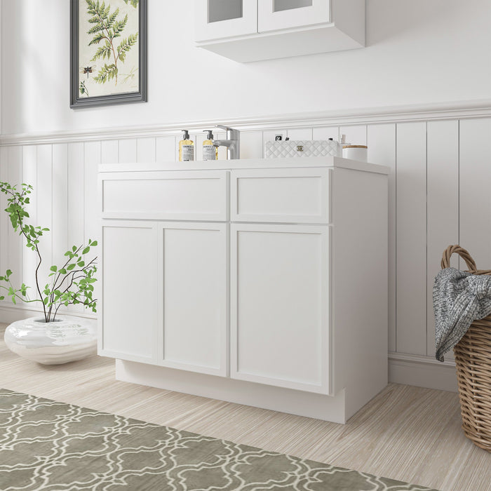 39" Plywood Bathroom Vanity Cabinet without Top - 1 Drawer & 3 Doors - HomeBeyond