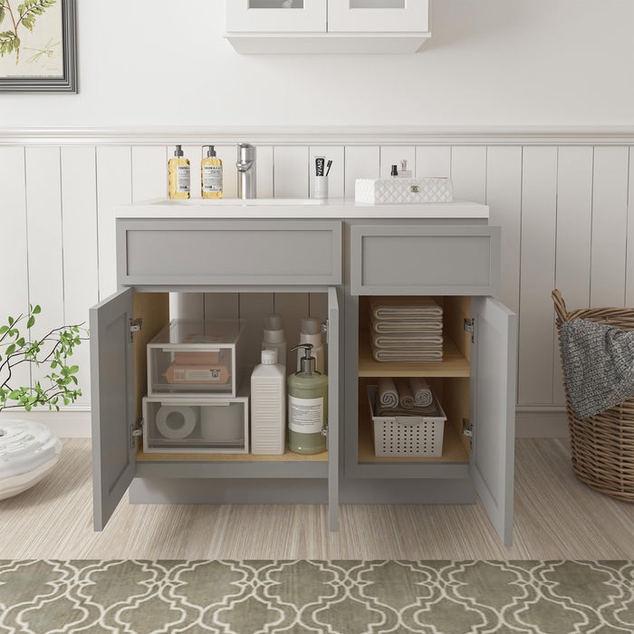 39" Plywood Bathroom Vanity Cabinet without Top - 1 Drawer & 3 Doors - HomeBeyond