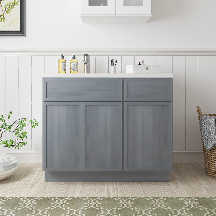 39" Plywood Bathroom Vanity Cabinet without Top - 1 Drawer & 3 Doors - HomeBeyond