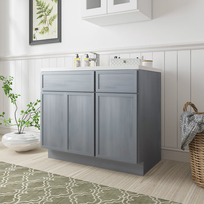 39" Plywood Bathroom Vanity Cabinet without Top - 1 Drawer & 3 Doors - HomeBeyond