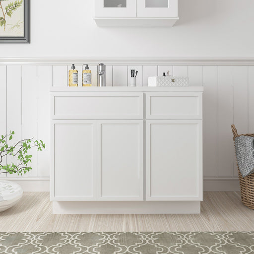 39" Plywood Bathroom Vanity Cabinet without Top - 1 Drawer & 3 Doors - HomeBeyond