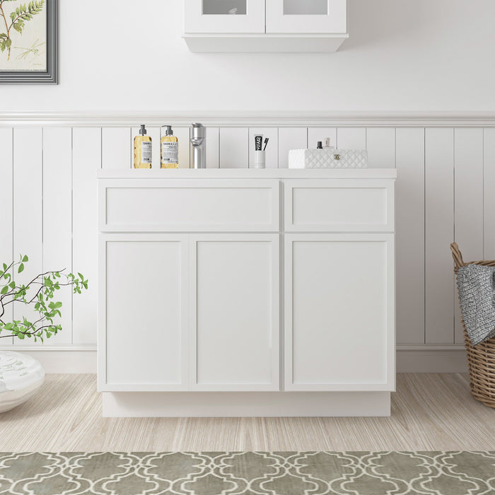 39" Plywood Bathroom Vanity Cabinet without Top - 1 Drawer & 3 Doors - HomeBeyond