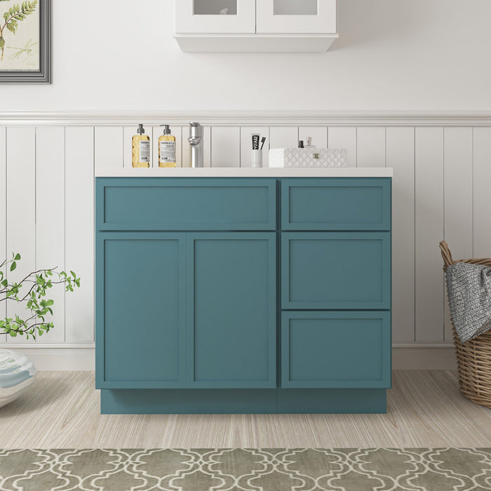 39" Plywood Bathroom Vanity Cabinet without Top - 3 Drawers & 1 Door - HomeBeyond