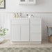 39" Plywood Bathroom Vanity Cabinet without Top - 3 Drawers & 1 Door - HomeBeyond