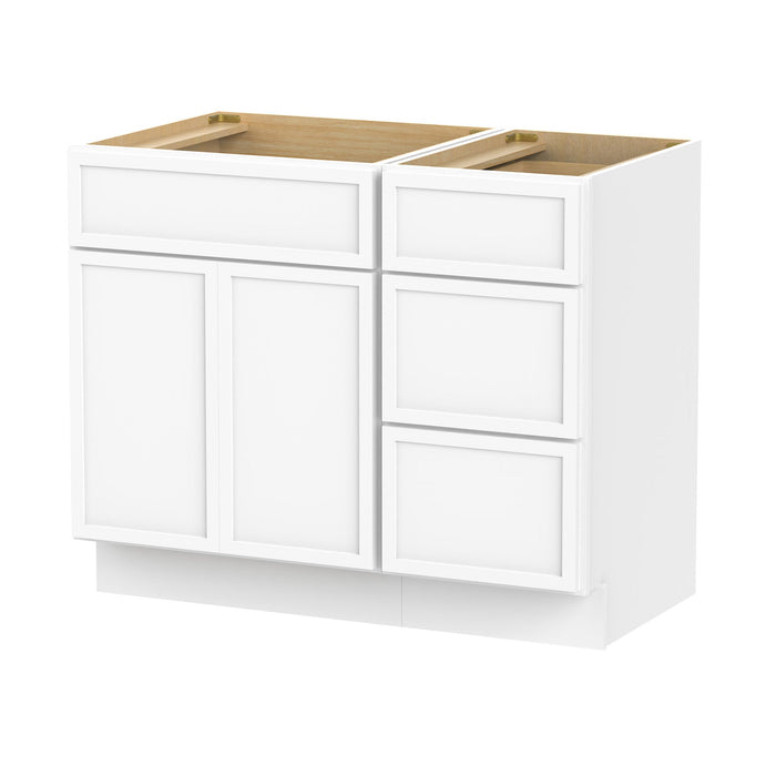 39" Plywood Bathroom Vanity Cabinet without Top - 3 Drawers & 1 Door - HomeBeyond