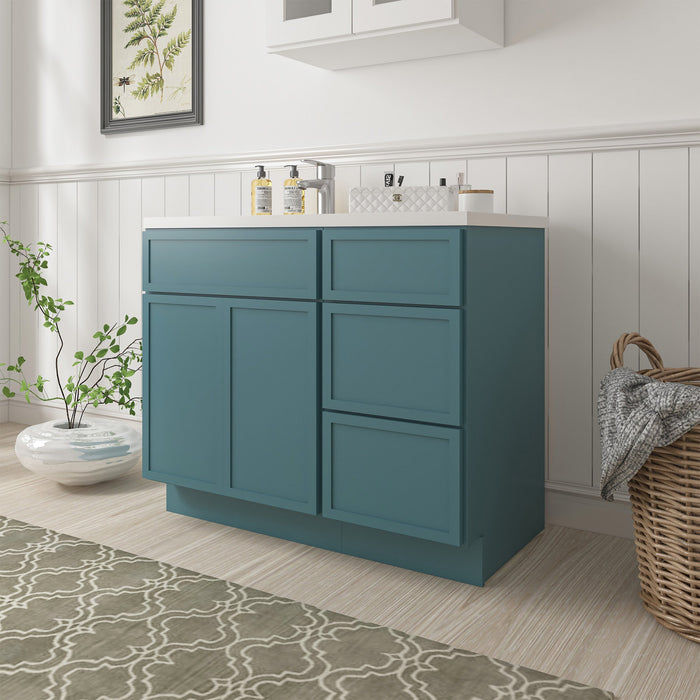 39" Plywood Bathroom Vanity Cabinet without Top - 3 Drawers & 1 Door - HomeBeyond
