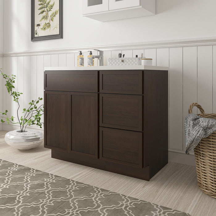 39" Plywood Bathroom Vanity Cabinet without Top - 3 Drawers & 1 Door - HomeBeyond