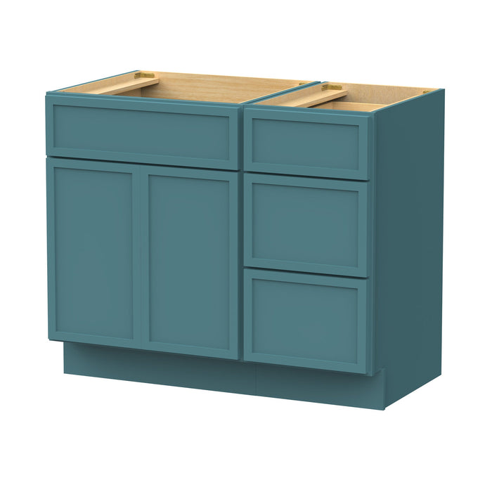 39" Plywood Bathroom Vanity Cabinet without Top - 3 Drawers & 1 Door - HomeBeyond