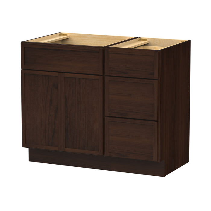 39" Plywood Bathroom Vanity Cabinet without Top - 3 Drawers & 1 Door - HomeBeyond