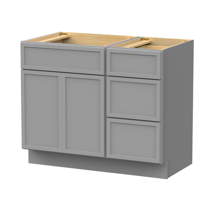 39" Plywood Bathroom Vanity Cabinet without Top - 3 Drawers & 1 Door - HomeBeyond