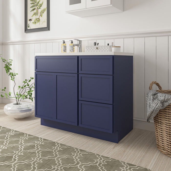39" Plywood Bathroom Vanity Cabinet without Top - 3 Drawers & 1 Door - HomeBeyond