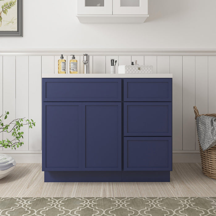 39" Plywood Bathroom Vanity Cabinet without Top - 3 Drawers & 1 Door - HomeBeyond