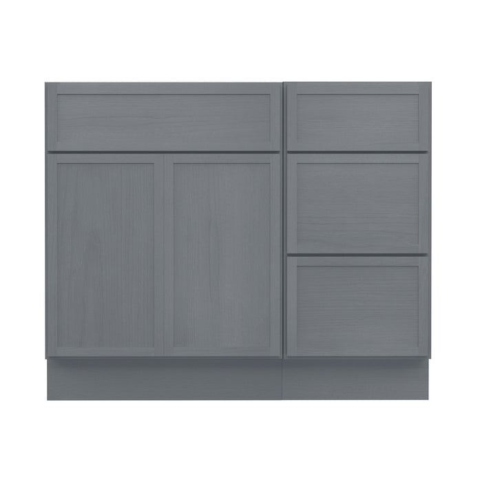 39" Plywood Bathroom Vanity Cabinet without Top - 3 Drawers & 1 Door - HomeBeyond