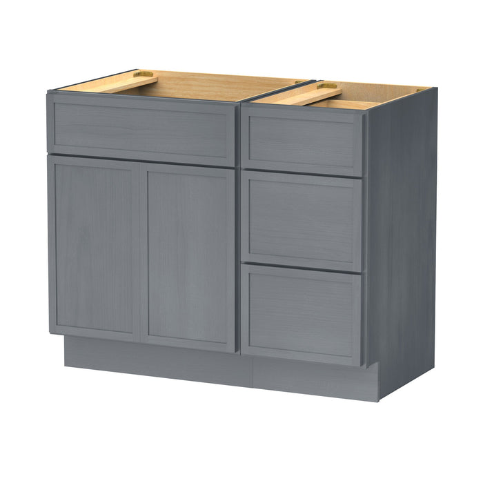 39" Plywood Bathroom Vanity Cabinet without Top - 3 Drawers & 1 Door - HomeBeyond