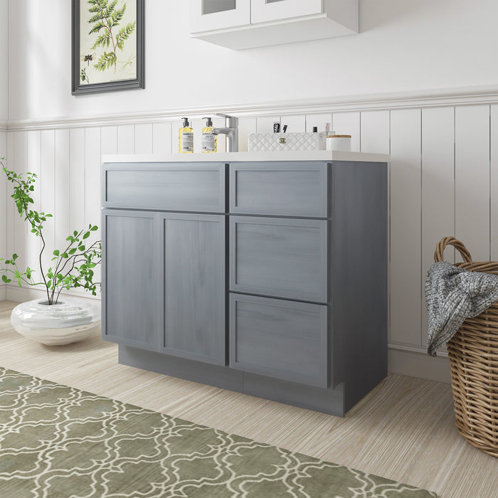39" Plywood Bathroom Vanity Cabinet without Top - 3 Drawers & 1 Door - HomeBeyond