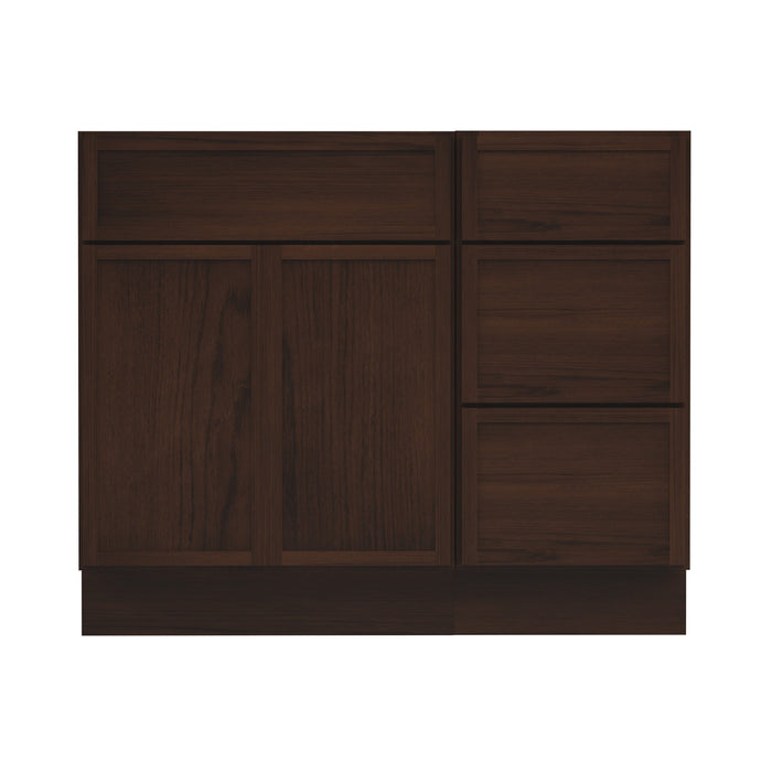 39" Plywood Bathroom Vanity Cabinet without Top - 3 Drawers & 1 Door - HomeBeyond